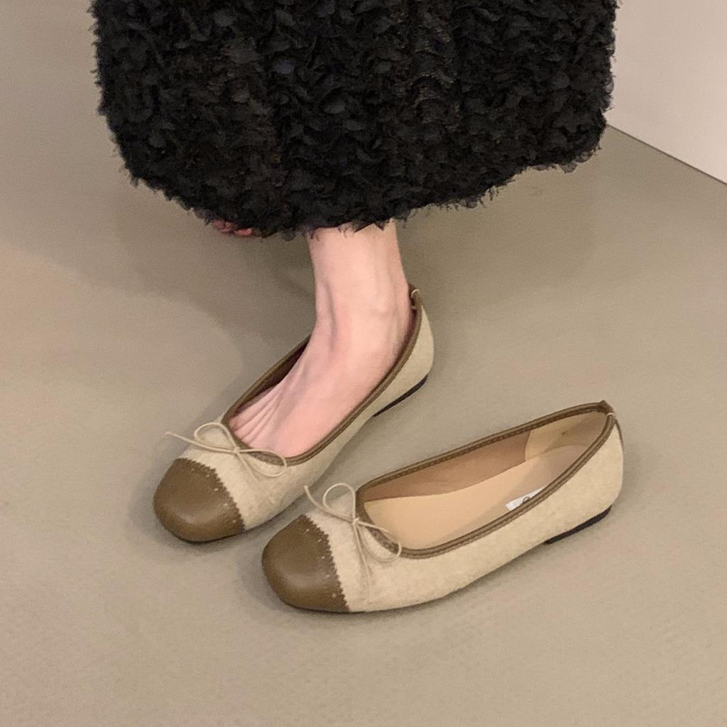 Fashion Bailamos 2025 Women Flats Ballet Shoes Square Toe Moccasins Thick Heel Flat Ballerina Shallow Shoes Casual Outdoor Slip On Flat