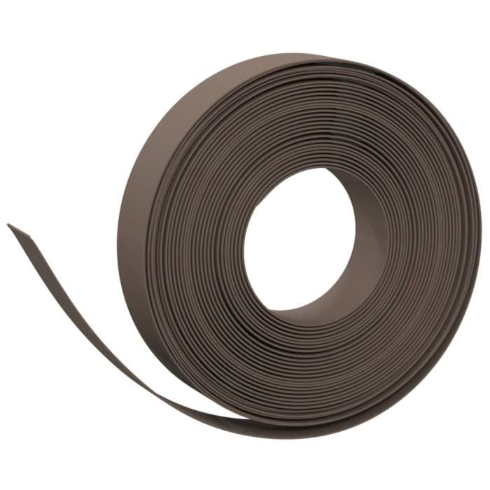VidaXL Bordures de jardin 4 pcs marron 10 m 10 cm polyéthylène 3155438