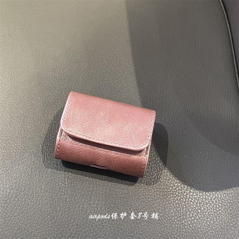 

Minimalist Pure Color Leather for Apple AirPod Pro1 Generation 2 Generation 3 Generation 4 Generation Bluetooth Earbuds Case Protective Case Apple AirPods Pink earphone case (without lanyard