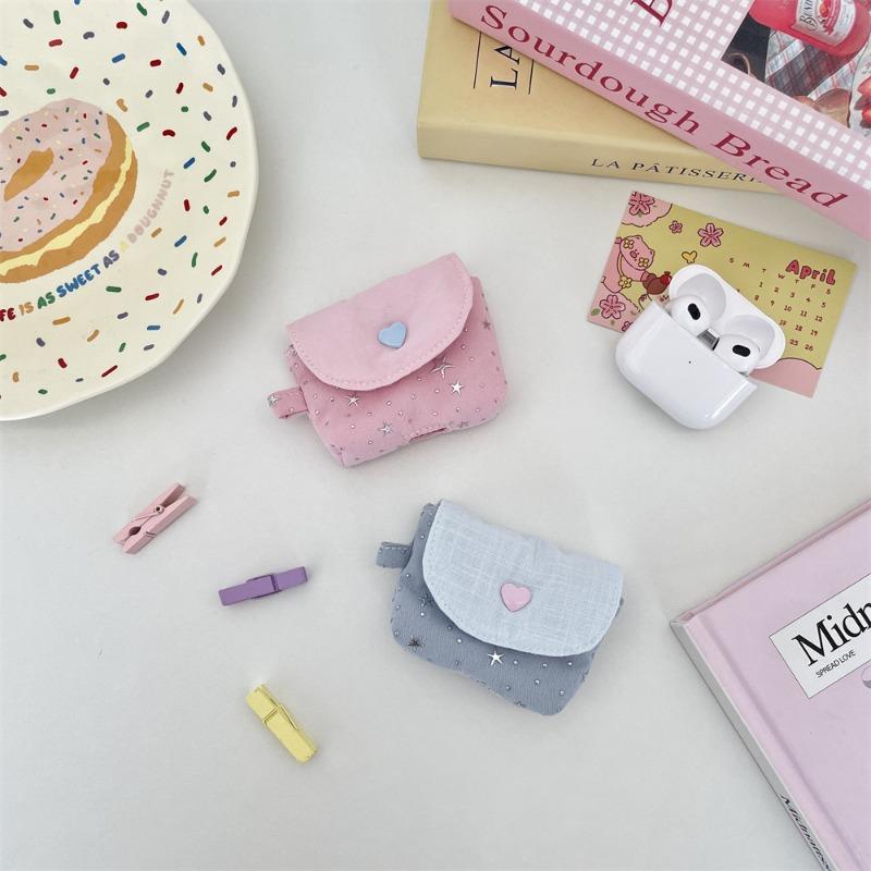 Ins Star Sequined Earphone Bag Is Suitable for Apple Wireless Bluetooth Earphone Bag Storage Protective Case Soft Case