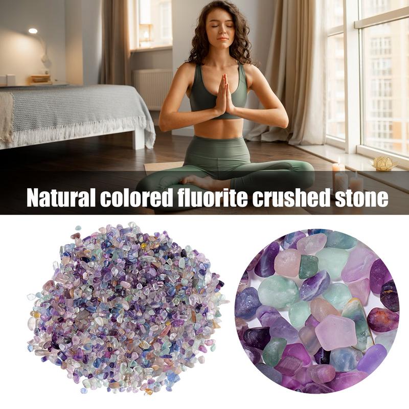 100g Natural Crystal Rainbow Fluorite Gravel Healing Stone Colorful Crystal Quartzs Tumble Stone Fish Tank Swimming Pool Decor