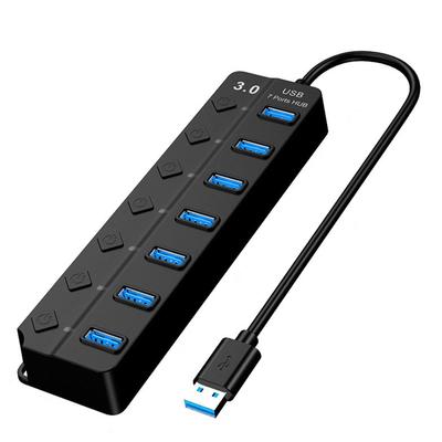 USB Hub 7 Port Hub Kablosu Bağımsız Anahtarlı USB Hub USB Genişleme Veri Yoluyla Güçlendirilmiş Gen1 5Gbps Yüksek Hızlı Veri Aktarımı Evden Çalışma Uyumlu