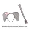 Animal Fancy Costume Kit Accessories Elephant Costume Set with Elephant Ears Headband Tail 2Pcs for Halloween Cosplay