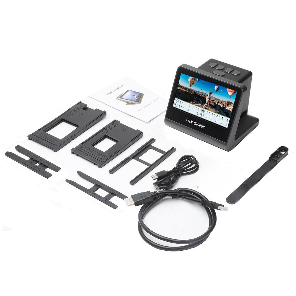Film Scanner Digital 22MP 5in LCD Screen 16GB Memory Convert Black Negative Monochrome Slides Into JPEG Photos