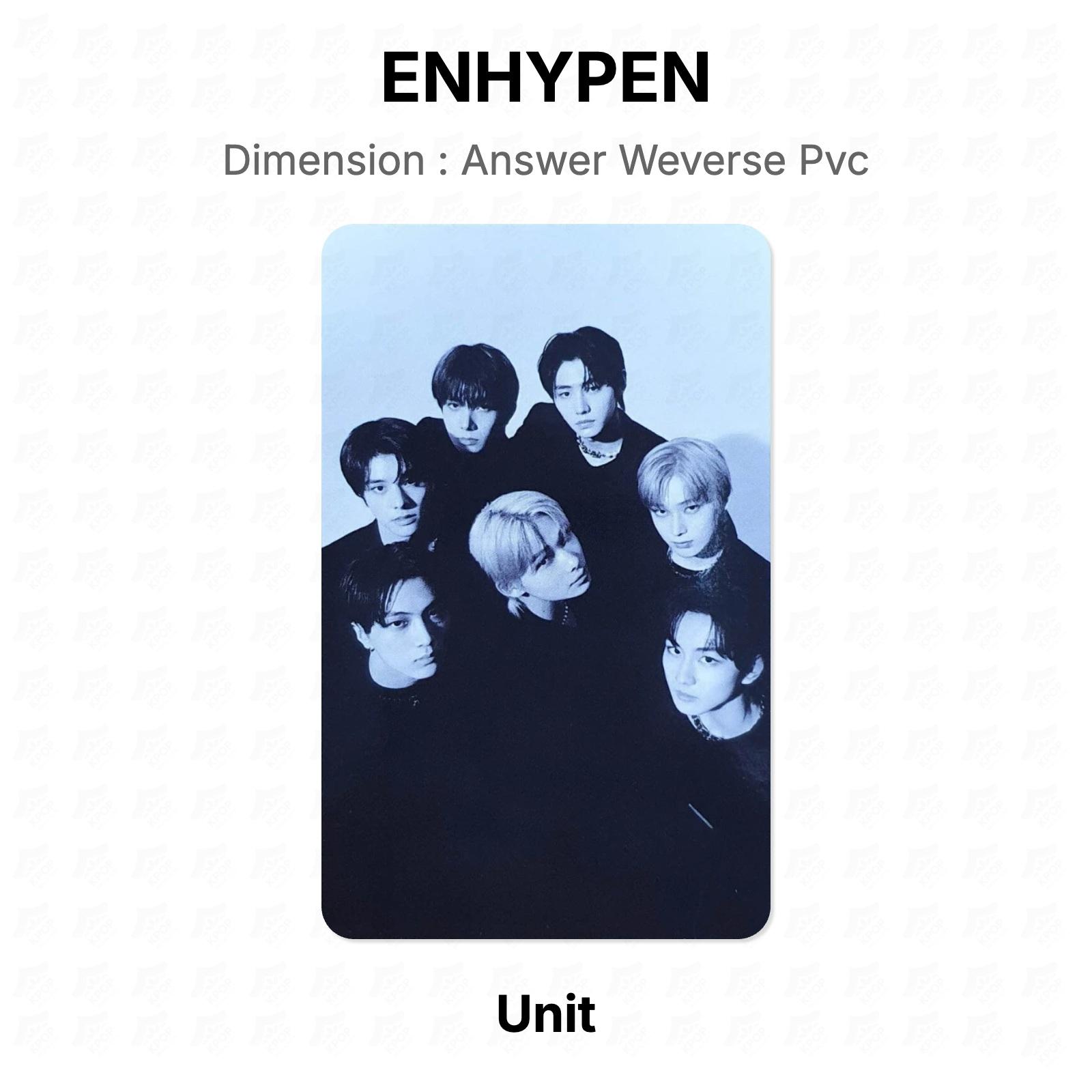 ENHYPEN Unit Dimension : Answer Weverse Pvc Official Photocard Unit