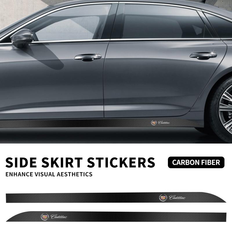 2pcs Car Door Side Skirt Sticker Decal For Cadillac Emblem ESCALADE ATS BLS CT4 CT6 SRX STS XT4 XT5 SLR XT6 XTS Accessories