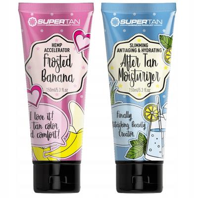 SuperTan Frosted Banana Tanning Accelerator & After Tan Lotion Set - 150ml Each