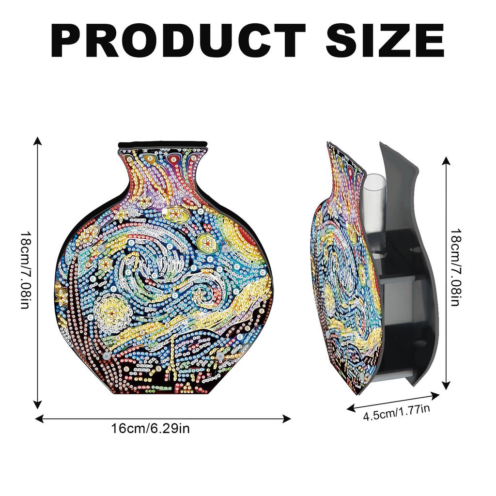 DIY Artistic Vase Desktop Diamond Art Kits Double Sided Drill Diamond Art Tabletop Painting Kit for Adults Home Office Decor
