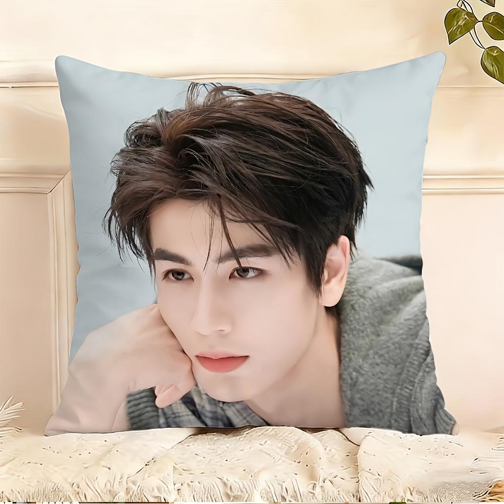 Exquisite Ornaments Unisex Lazy Z Zhang Linghe 2D Printed Pillowcase Double Sided Zip Polyester Cushion Cover Washable For Office Living Room Bedroom Decor