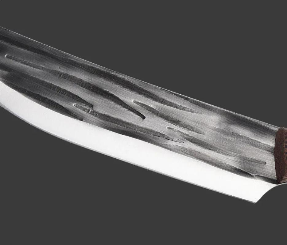 Grillkniv i rustfritt stål Håndsmidd kjøkkenkniv Utbeningskniv Sharp Meat Cleaver Bærbar