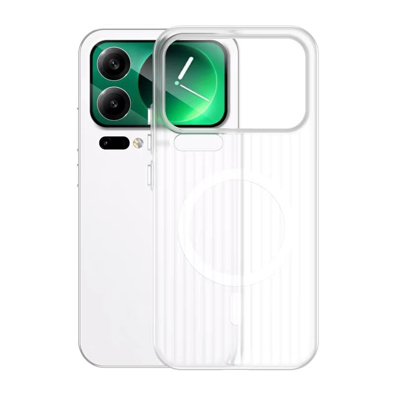 

Matte Transparent Luggage Stripe Slim Magnetic Phone Case for Xiaomi 17 Pro Max 17Pro 5G for MagSafe Hard Shockproof Cover Shell Xiaomi 17 pro max