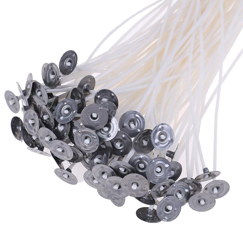 100Pcs Candle Wicks Cotton Core Waxed Wick With Sustainer For Candle Novelt
