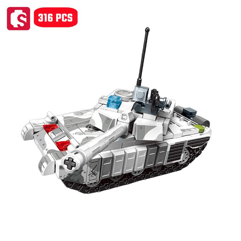 Non-Toxic Sembo Military Series Main Battled Tank Assemblage Building Blocks Moc Chariot Model Bricks Ornaments Car Toys Diy Birthday Gift