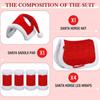 6Pcs Christmas Santa Leg Wraps Horse Hat Saddle Pad Santa Hat Saddle Pads Leg Wraps for Christmas Horse Costume Accessories