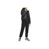Nike Logo Patch Single Direction Zip Plain Cotton Hoodie Women Outerwear Black DJ6996-010