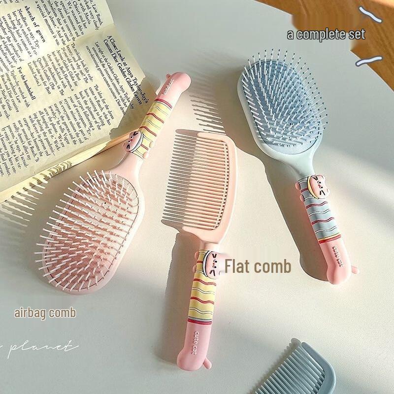 Cat-Shaped Air Cushion Hairbrush Set