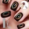 1/2pcs Oval Black Hole Cat Eye Nail Art Magnetic Stick With Iron, Hollow Cat Eye Effect For DIY Magnetic Tool Nail Gel Art Desig