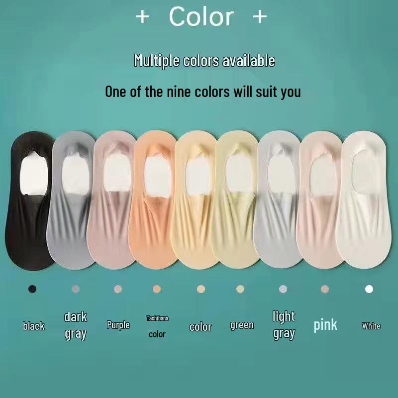 Ice Silk & Cotton Mesh Non-Slip No-Show Women's Socks