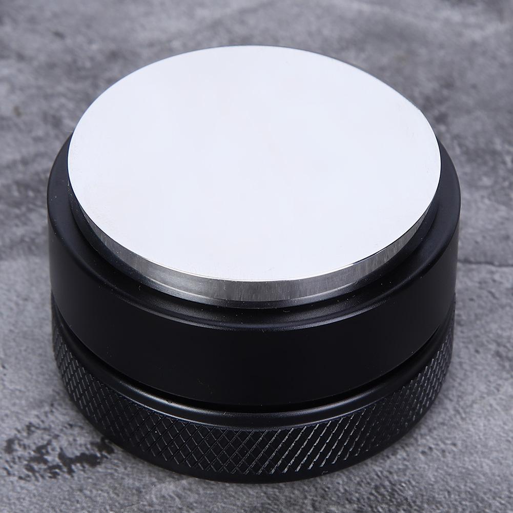 Height Adjustable Stainless Steel Coffee Tamper Distributor Tamping Tool for Home Office58mm Black Flat Bottom