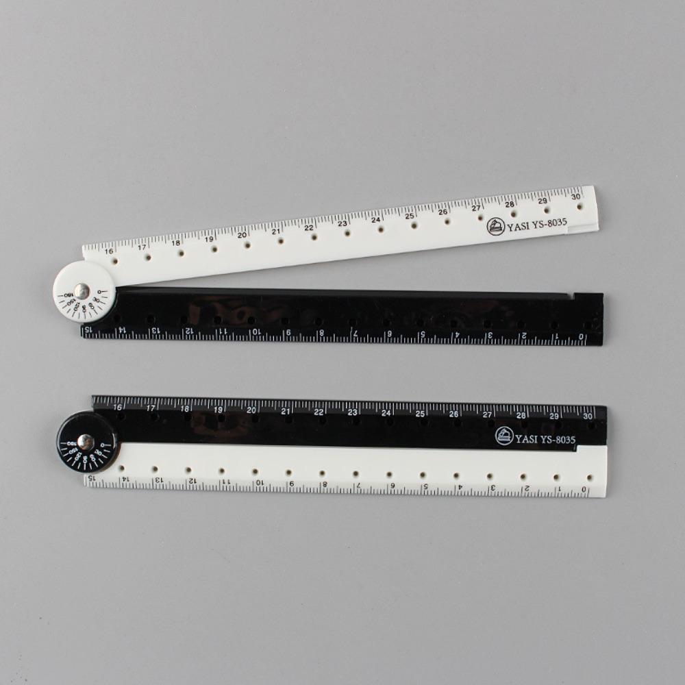 Plastic Folding Ruler Clear Scale Black and White Minimalist Ruler  Student