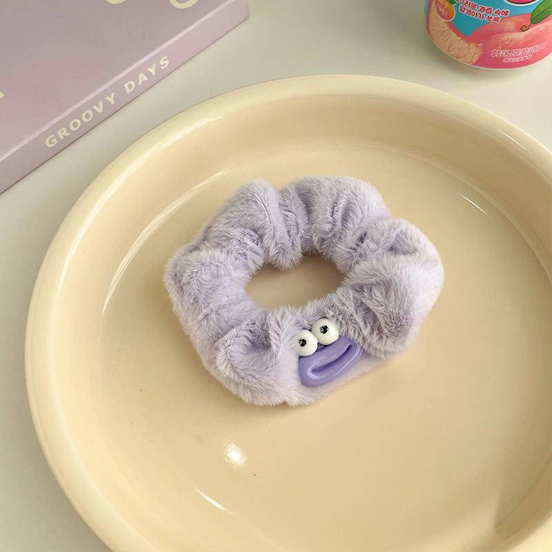 

1/5 штук корейский плюшевый монстр с большими глазами, дофамин, резинка для волос в виде толстой кишки, утолщенная и расширенная пушистая резинка для волос.