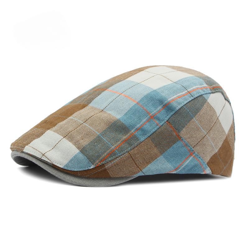 

New Classic Plaid Beret Women Retro Art Leisure Hat for Men Spring Summer Breathable Baseball Cap Casual Suncap Outside Female Adjustable