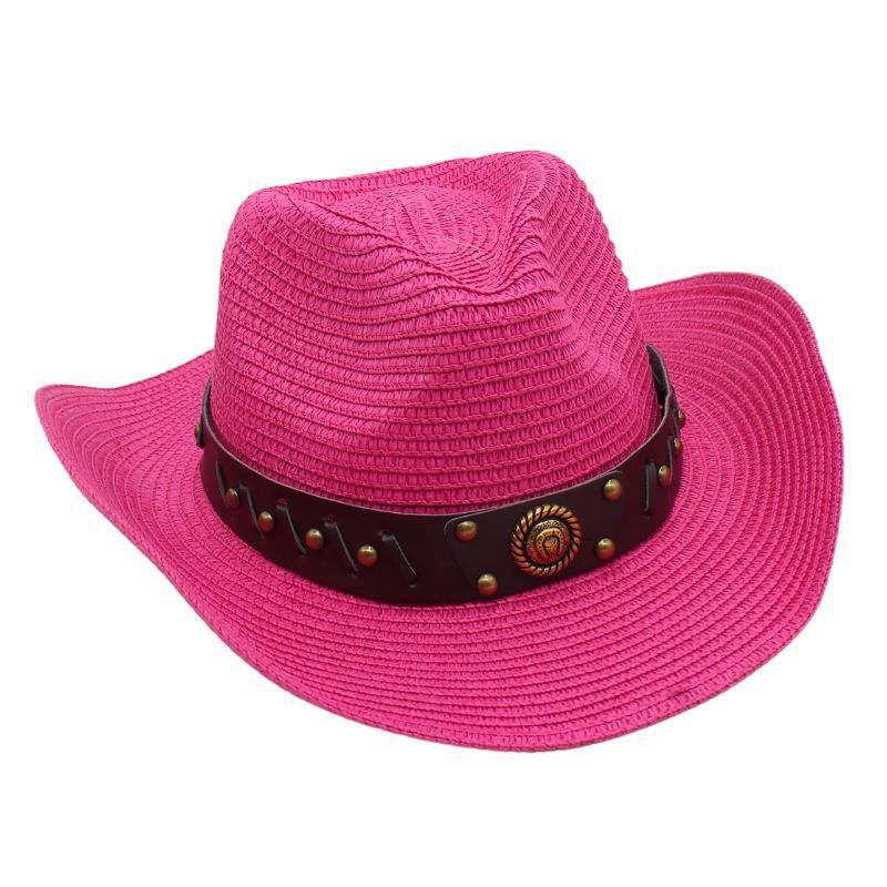 Flat Top Beach Hat Seaside Sun Hat Dome Vacation Rough Rim Panama Lafite Straw Hat