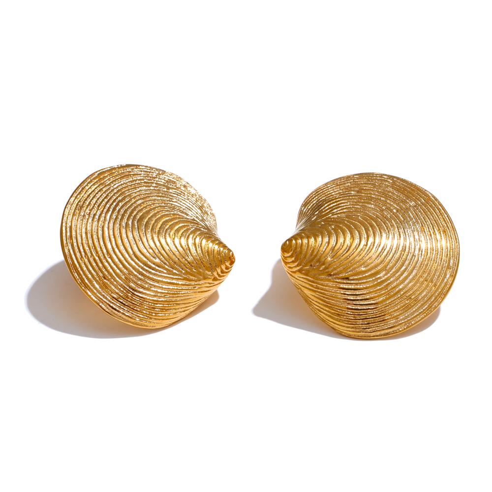 

Yhpup Shell Gold Color Waterproof Plated Stainless Steel Earrings Necklace Jewelry Statement Trendy Fashion Holiday Accessories
