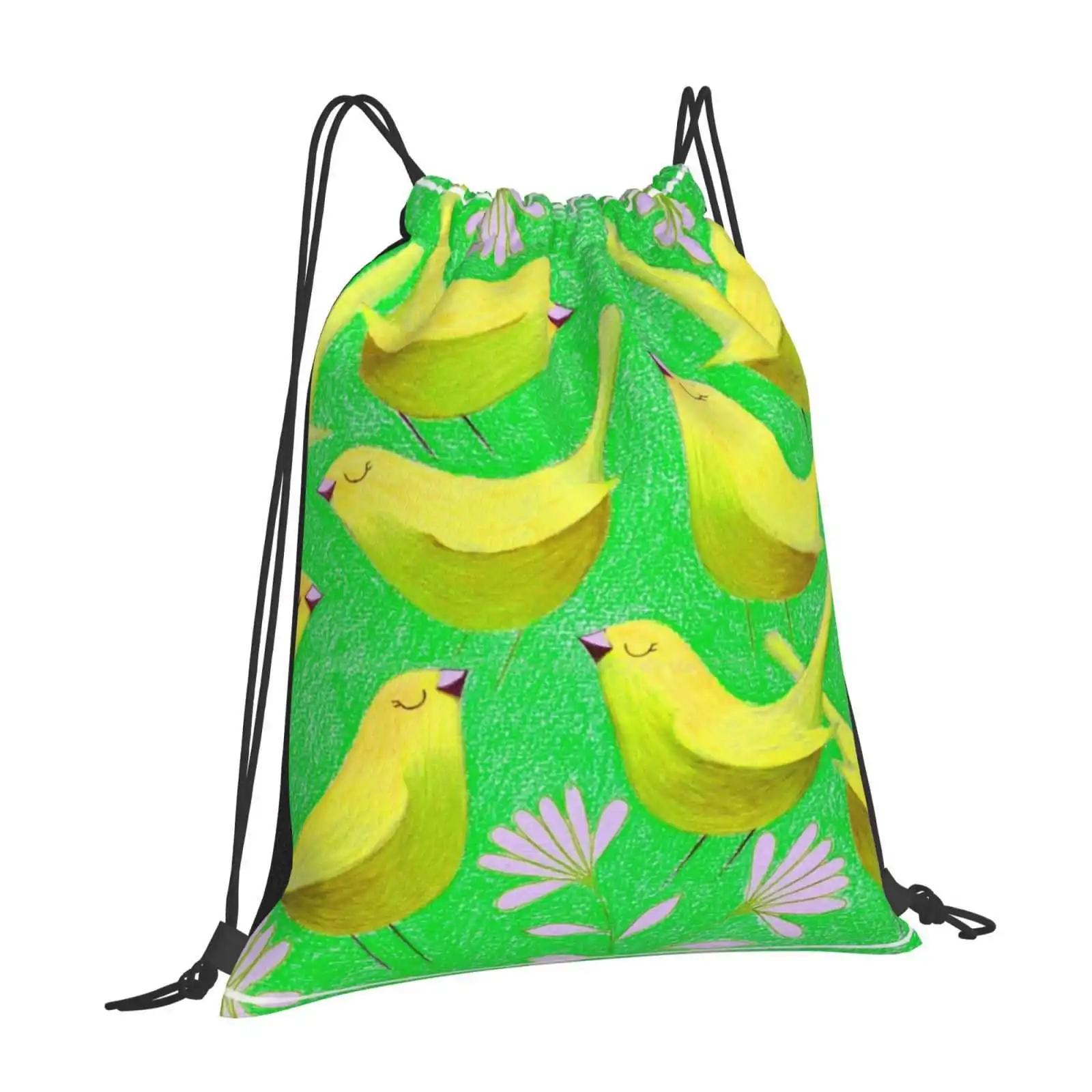 Gold Birdies On Lime Hot Sale Schoolbag Backpack Fashion Bags Phone Cover Stationary Case Skin Phone Wallet Birds OneSize