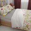 Florina - Satin Bedding Set - White with Pastels - Flowers - 220X200 Cm
