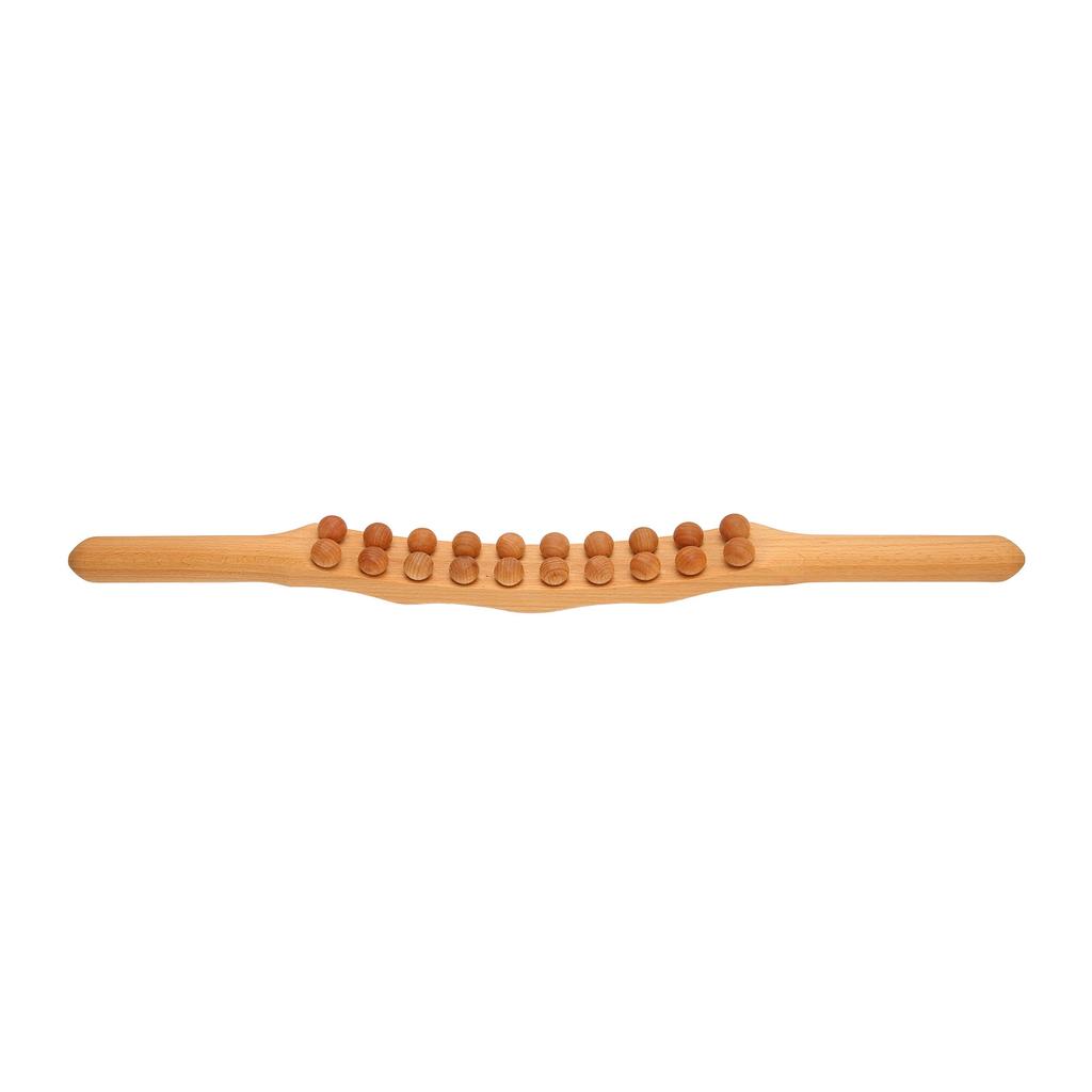 Body Massage Stick 20 Beads Wooden Muscle Massage Bar for Back Belly Shoulder