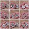 Vintage Flower Earring Rose Flower Sunflower Chrysanthemum Daisy Flower Dangle Earring Drop Jewelry Accessories For Women