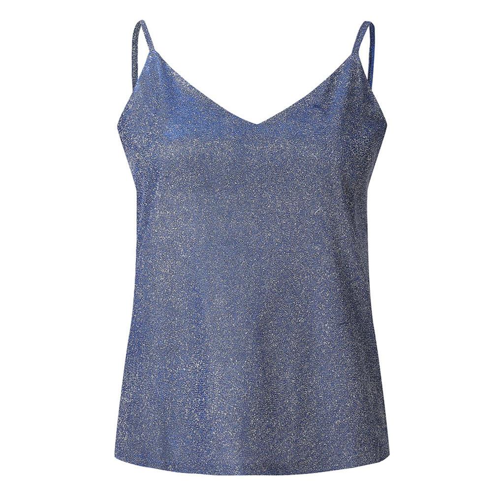 Fashion Womens Glitter Strappy Tank Tops Women Sexy Swing Vest