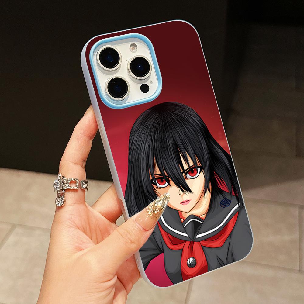 Akame Kurome Jelly Double layer Light Blue Mobile Phone Case for iPhone 17 16 15 14 13 12 11 Air Pro Max Plus Protective