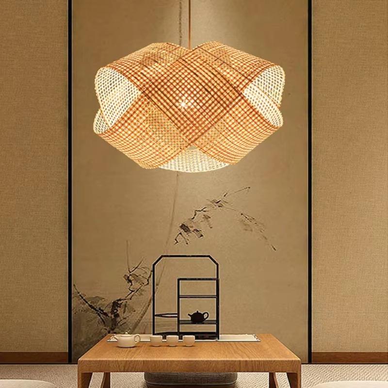 Tea Room Tea Table Hotel Restaurant Paper Japanese Lamps Bamboo Chandelier Durlite New Chinese Style Creative Restaurant