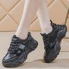 Women's Casual 2025 Spring Daddy Shoes: Lightweight, Height-Enhancing, Thick-Soled Leather Running Sneakers K819