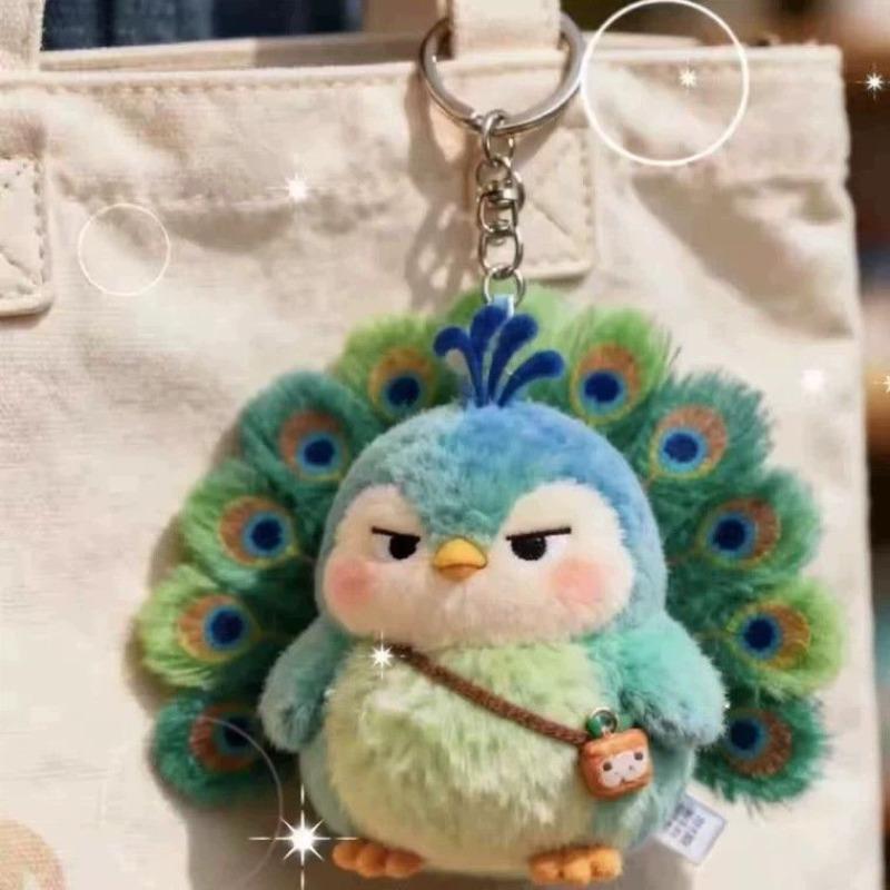 2026 Maillard Green Peacock Plush Doll Creative Cute Backpack Pendant Pull Cool Expression High Value Gift