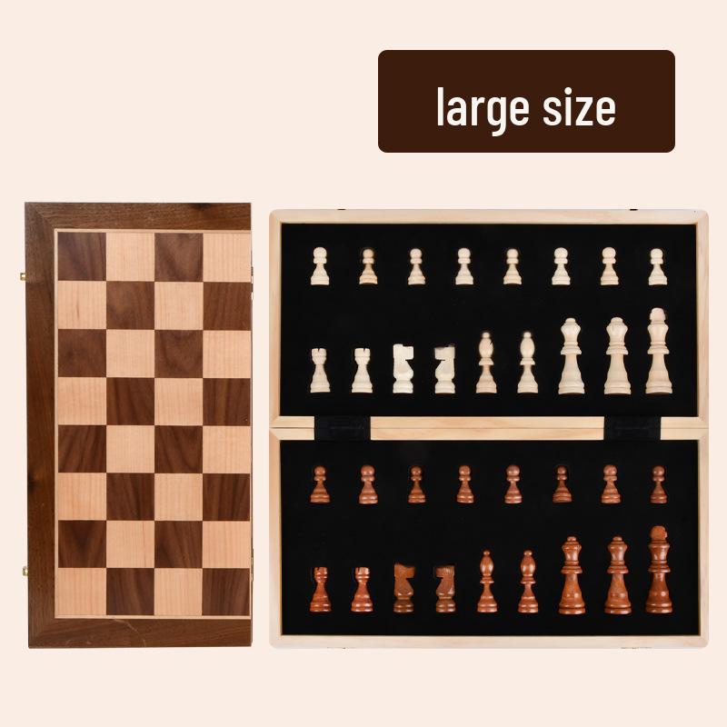 Premium Rosewood Magnetic Foldable Chess Set - High-Quality International Toy