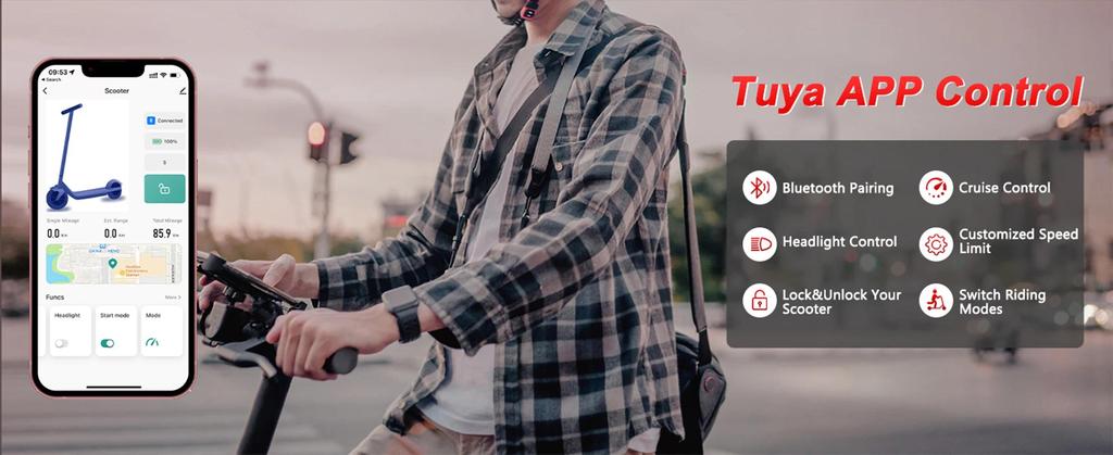 N7PRO 350W Elektroroller für Erwachsene 36V 10.4Ah Escooter Tretroller Unterstützt APP Leichtgewicht Langstrecken 30km Roller EU-Lager