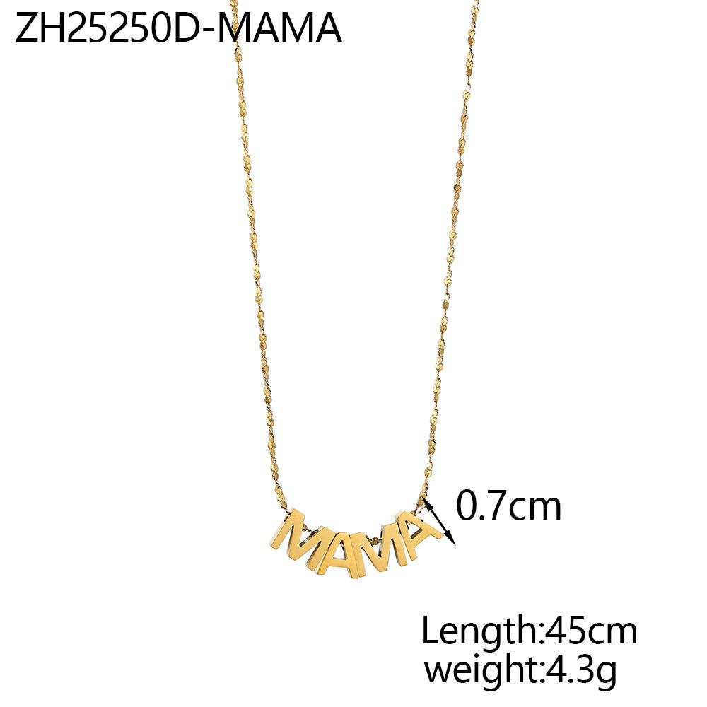CARLIDANA Mother's Day Gift Hot Sale Letter MAMA Necklace for Mom Stainless Steel Gold Color Necklace Jewelry Women Anniversary