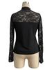 Autumn Winter Lace Patchwork Long Sleeve Stand Collar Pullover Base Layer T Shirt Top Women Fashion Daily Basic Casual Slim Fit Ladies Elegant Top