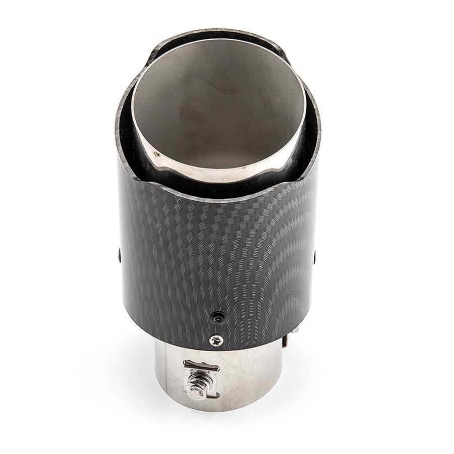 35-61mm Einlass Carbonfaser-Look Auto Auspuff Schalldämpfer Rohrabdeckung mit rotem LED-Licht