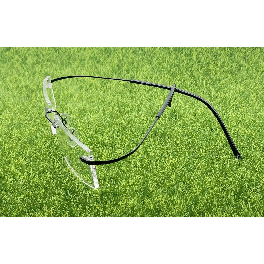 RSINC Randlose Fassung/Brille/Brille für Männer & Frauen Nicht faltbar N1 (857117 50-18-138, Schwarz Schwarz) 857117 50-18-138, Schwarz Schwarz