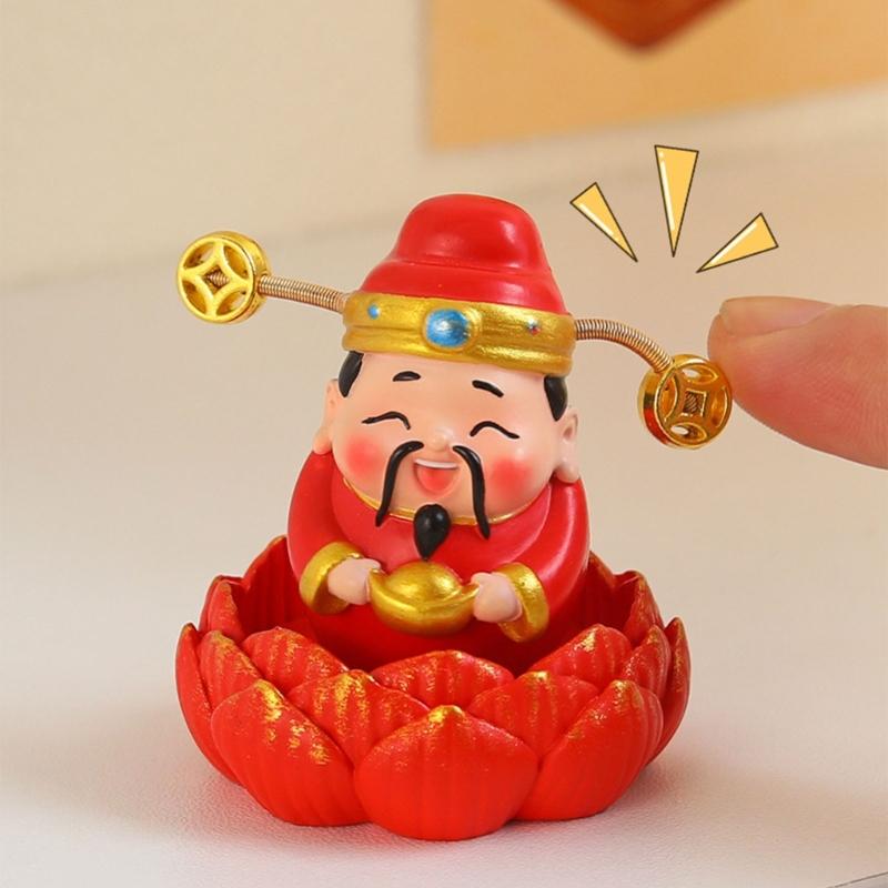 God of Wealth Figurines Resins Cai Shen Statues God of Fortune Caishen Sculptures Fengshui Ornament Home Office Decors