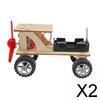 2x Wind Power Car DIY Electronic Kits 3D Puzzles Wood Building Educational Toy Science
