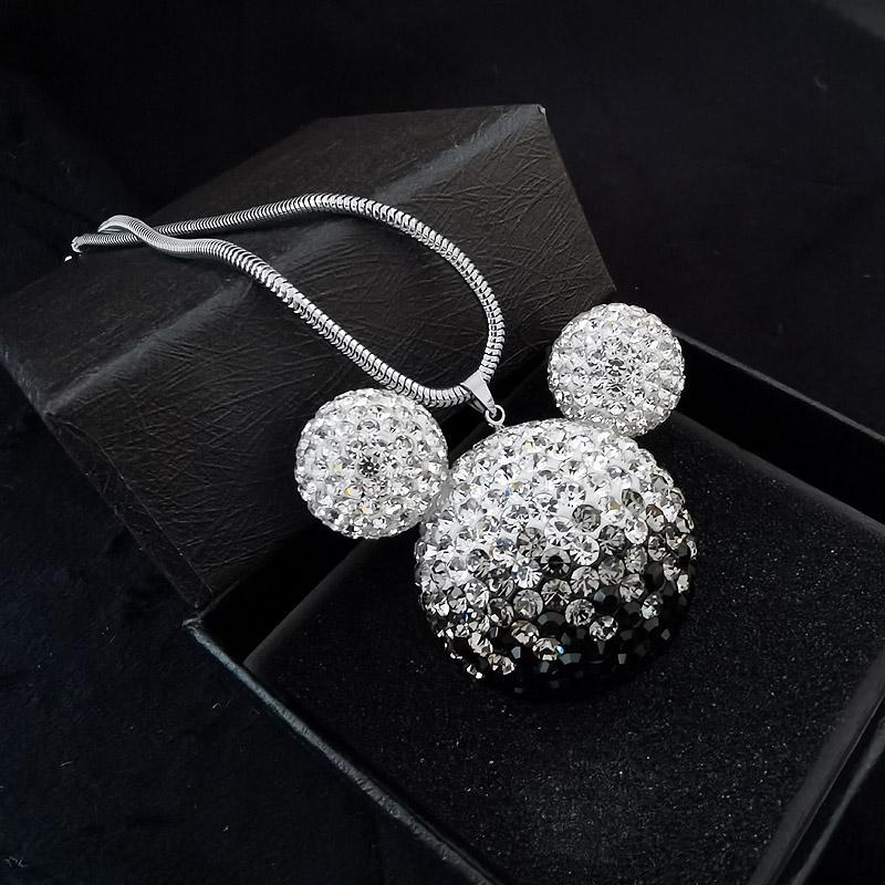 Rhinestone Crystal Ball Car Pendant Cute Cartoon Animal Bling Car Mirror Hanging Accessories Girls Women Car Interior Decoration