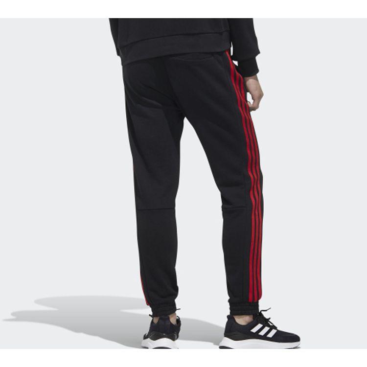 Adidas Side Stripe Straight-Leg Track Pants Men Bottoms Black FU0220