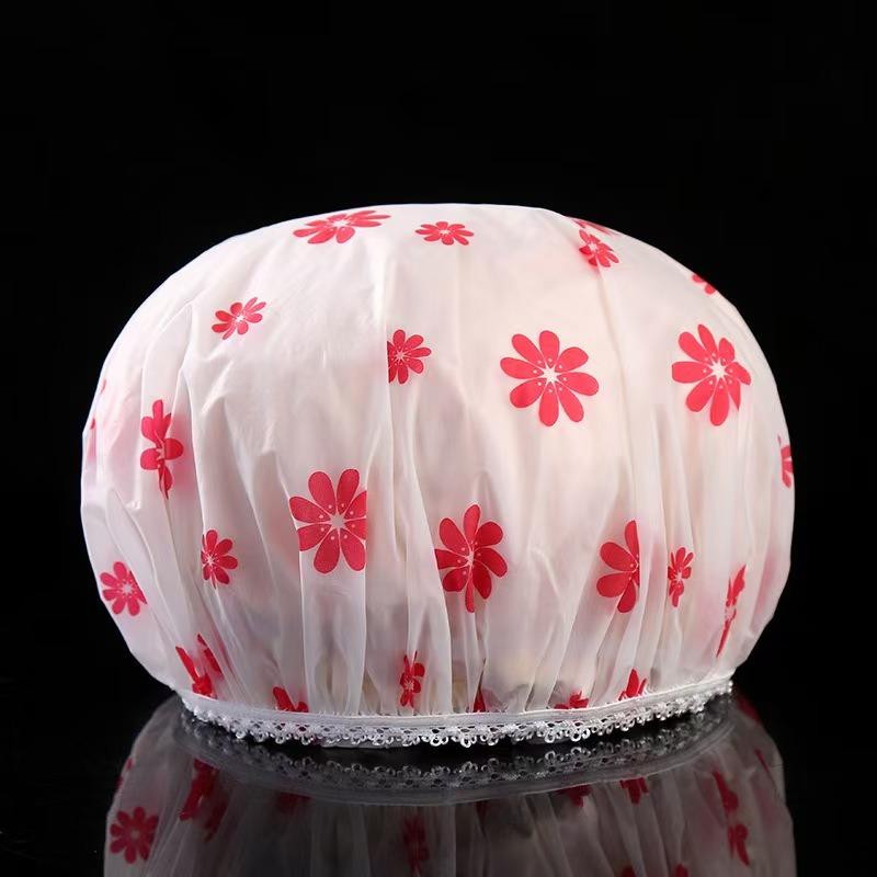 4pcs Waterproof Shower Cap WOMEN'S Household Bathing Anti-oil Smoke Hair Care Shower Cap Dry Hair Cap