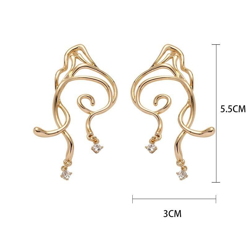 Original European and American irregular earrings women s niche design long pendant personalized retro earrings