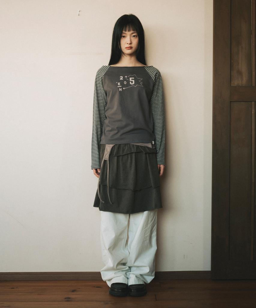 Ohesio Diagram One-Shoulder T-Shirt, Charcoal